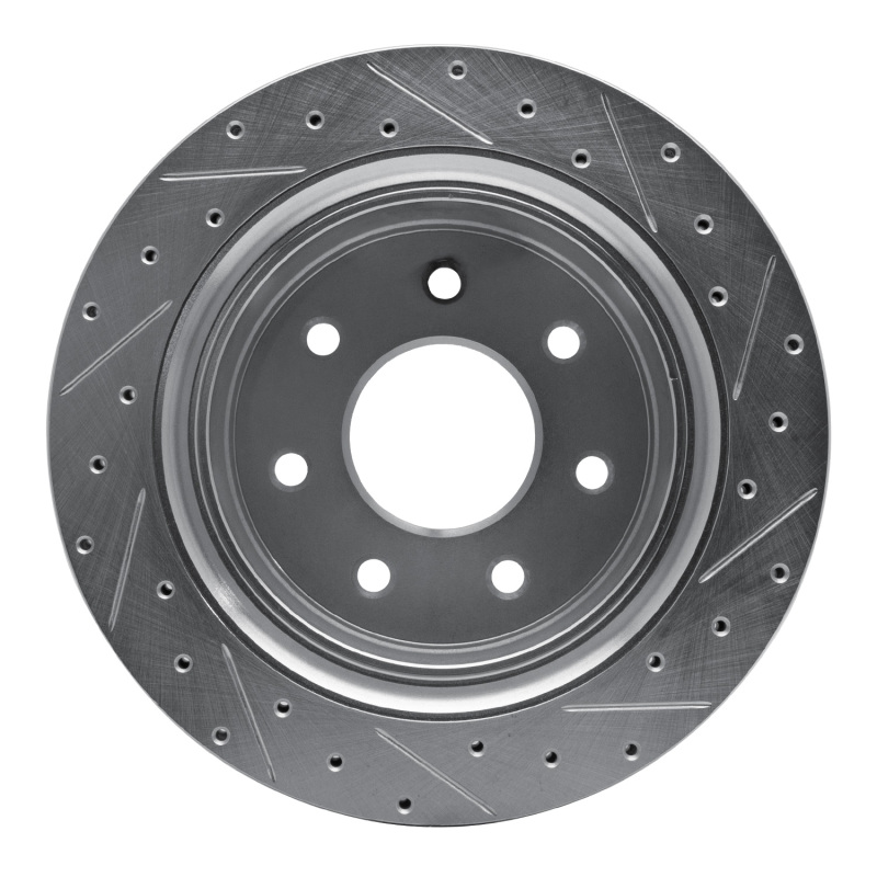 Ford F-150 Brake Rotor (1) - Rear Left - R1 Concepts - Drilled & Slotted - Silver - `12-`14